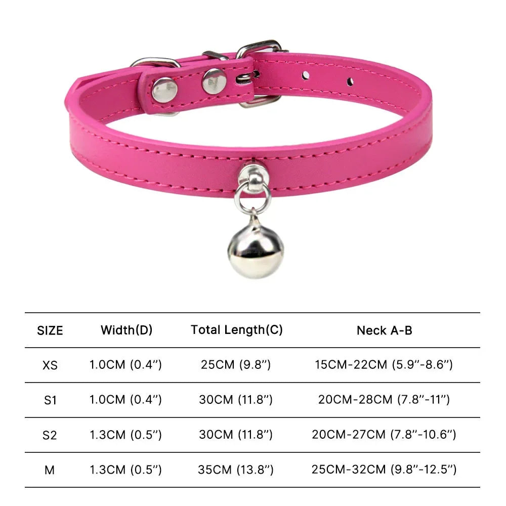 Colorful Adjustable Cat Collar With Bell