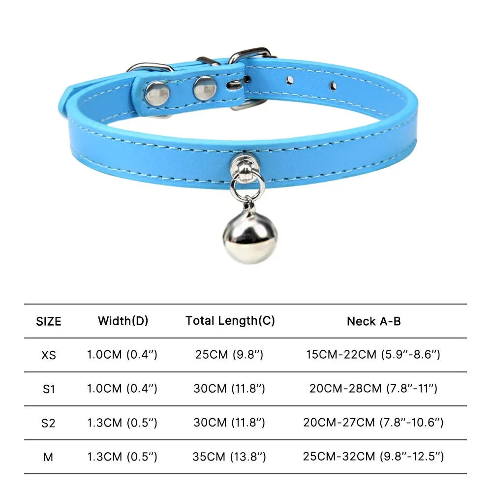Colorful Adjustable Cat Collar With Bell