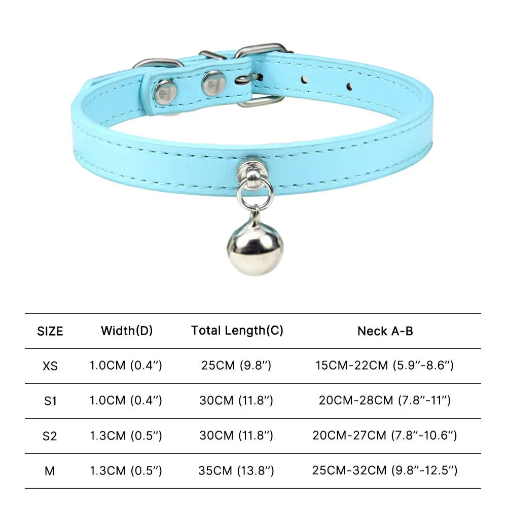 Colorful Adjustable Cat Collar With Bell