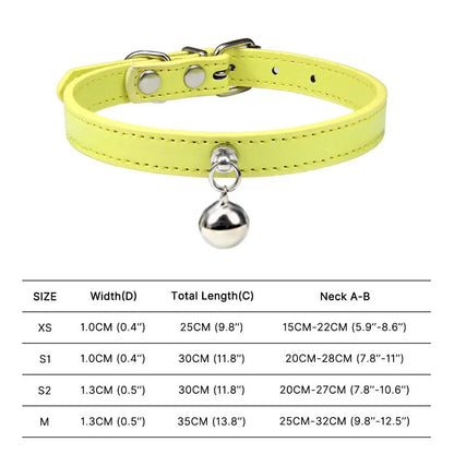 Colorful Adjustable Cat Collar With Bell