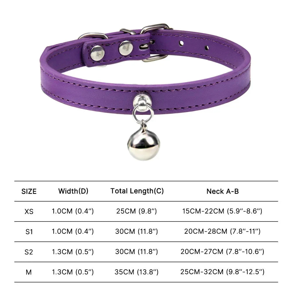 Colorful Adjustable Cat Collar With Bell