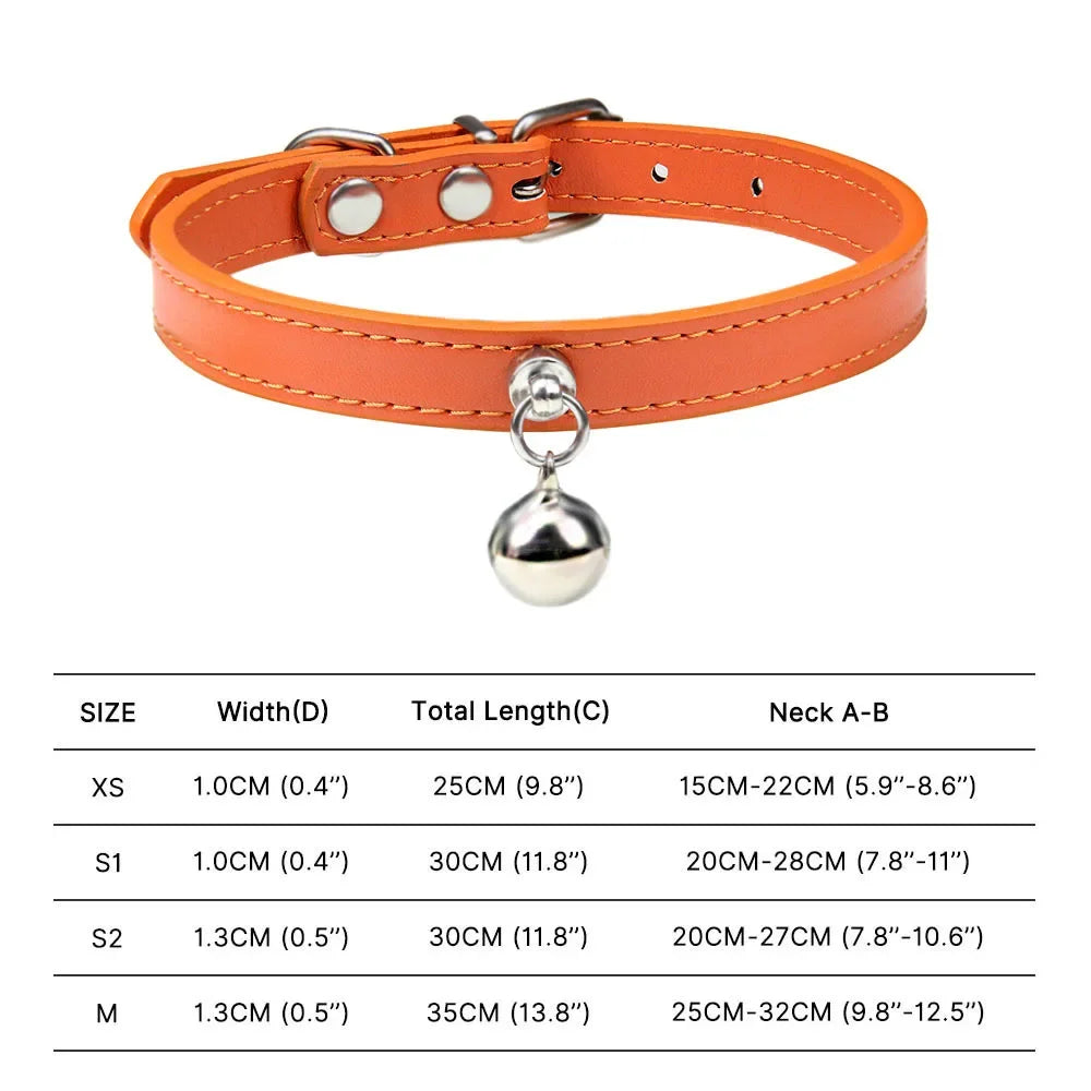 Colorful Adjustable Cat Collar With Bell