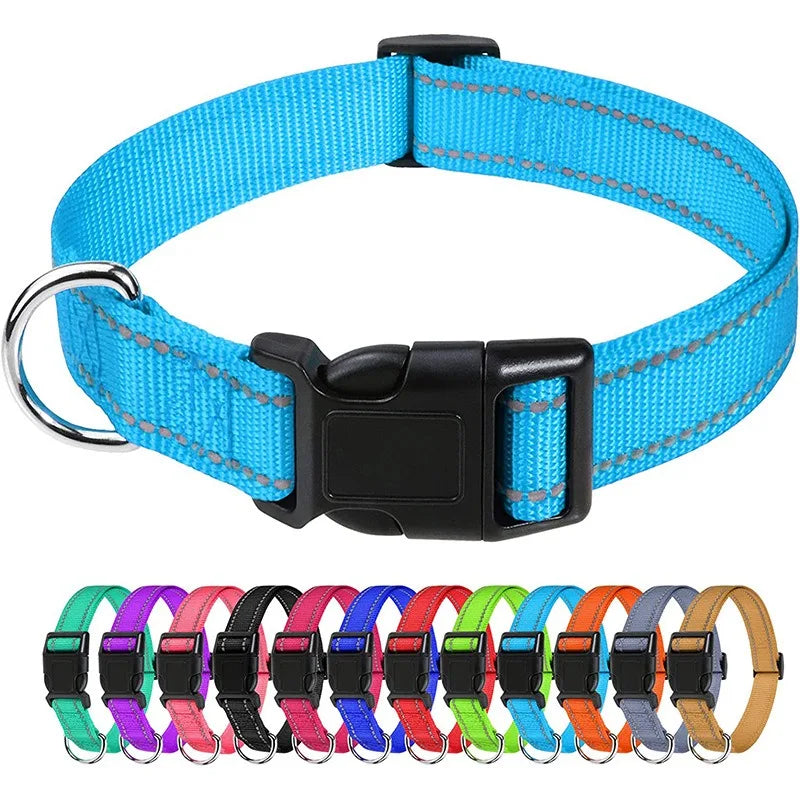 Reflective Adjustable Nylon Dog Collar