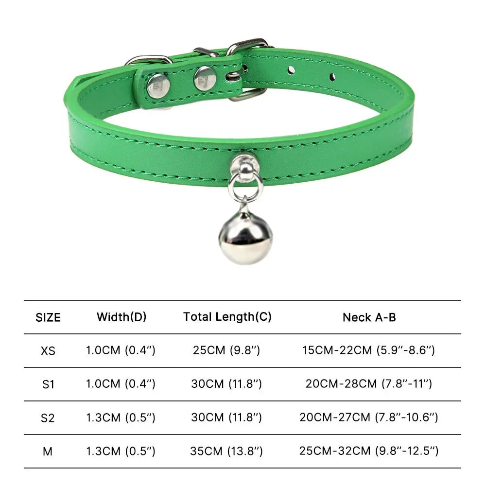 Colorful Adjustable Cat Collar With Bell