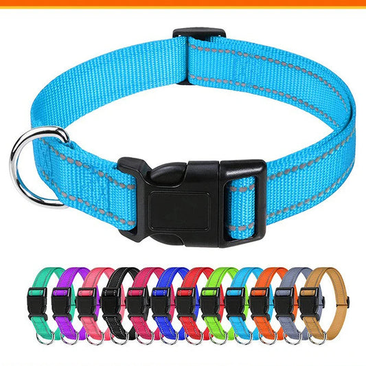 Reflective Adjustable Nylon Dog Collar