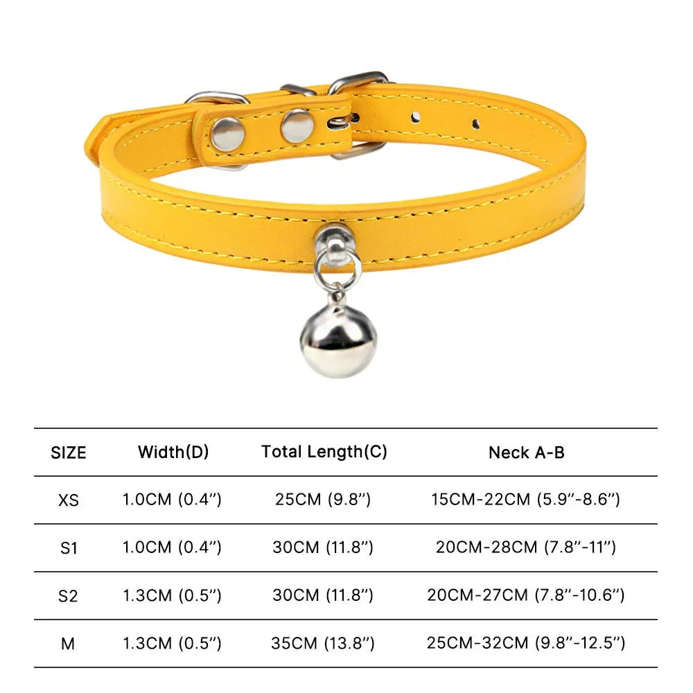 Colorful Adjustable Cat Collar With Bell