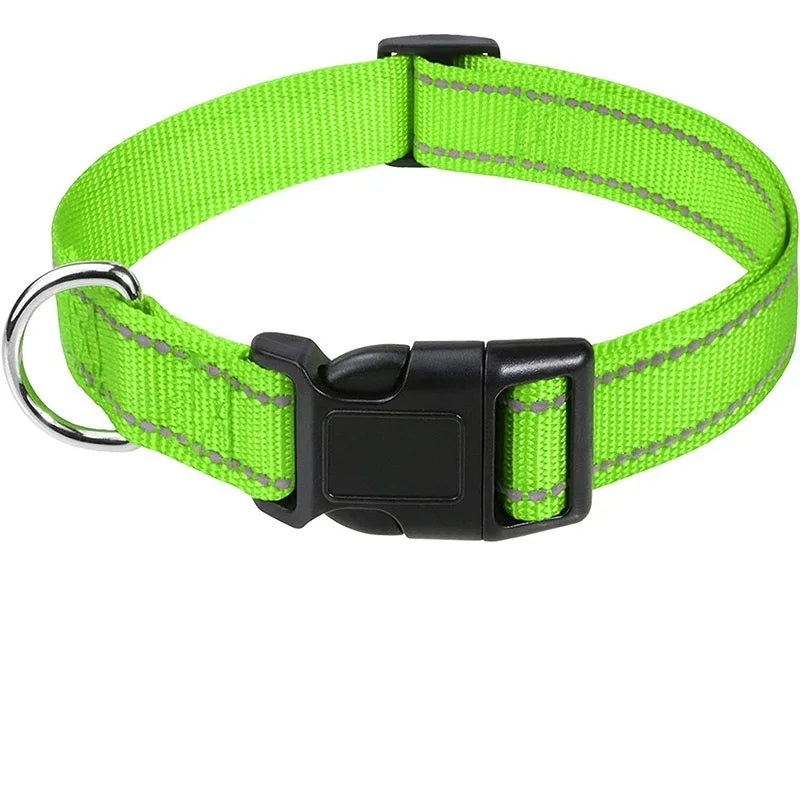 Reflective Adjustable Nylon Dog Collar