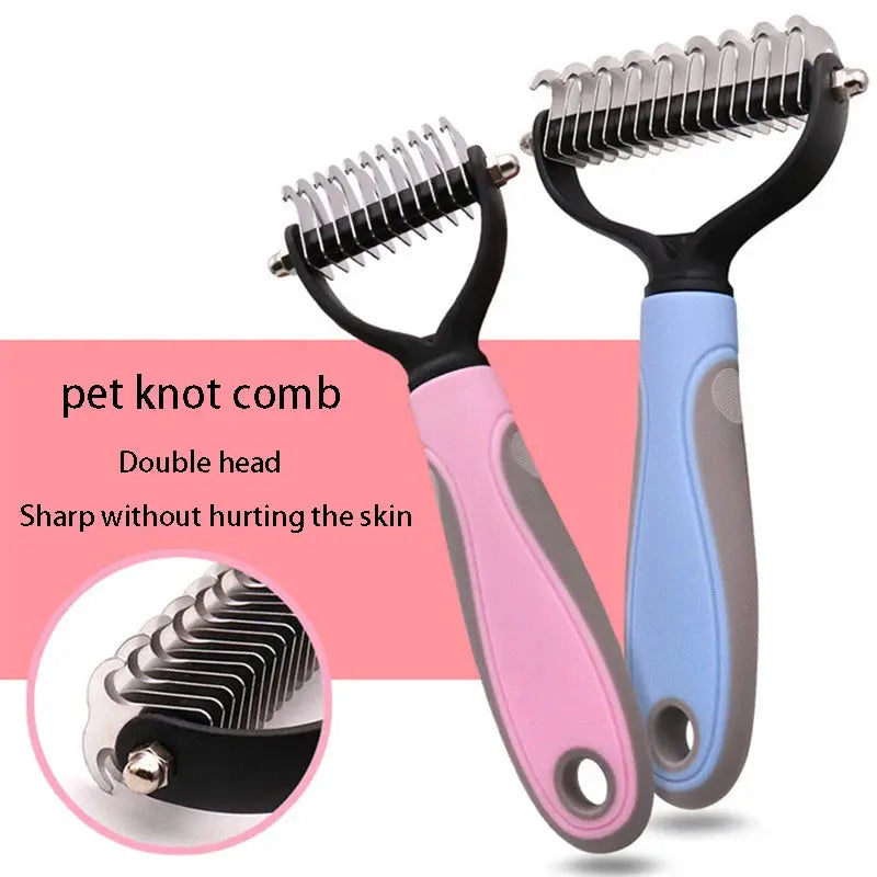 2-in-1 Pet De-shedding & De-matting Brush